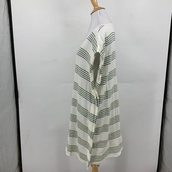 J Crew Dress Womens S Small Multi Cotton Striped Beach Cover Up V Neck Tunic - Picture 5 of 12